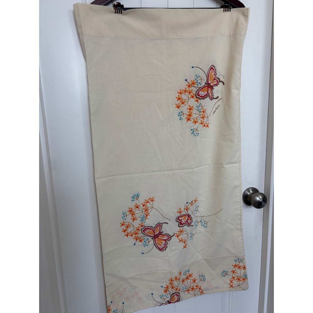 Vintage Tastemaker Butterfly Floral Pillowcase Standard Size No‎ Iron Muslin